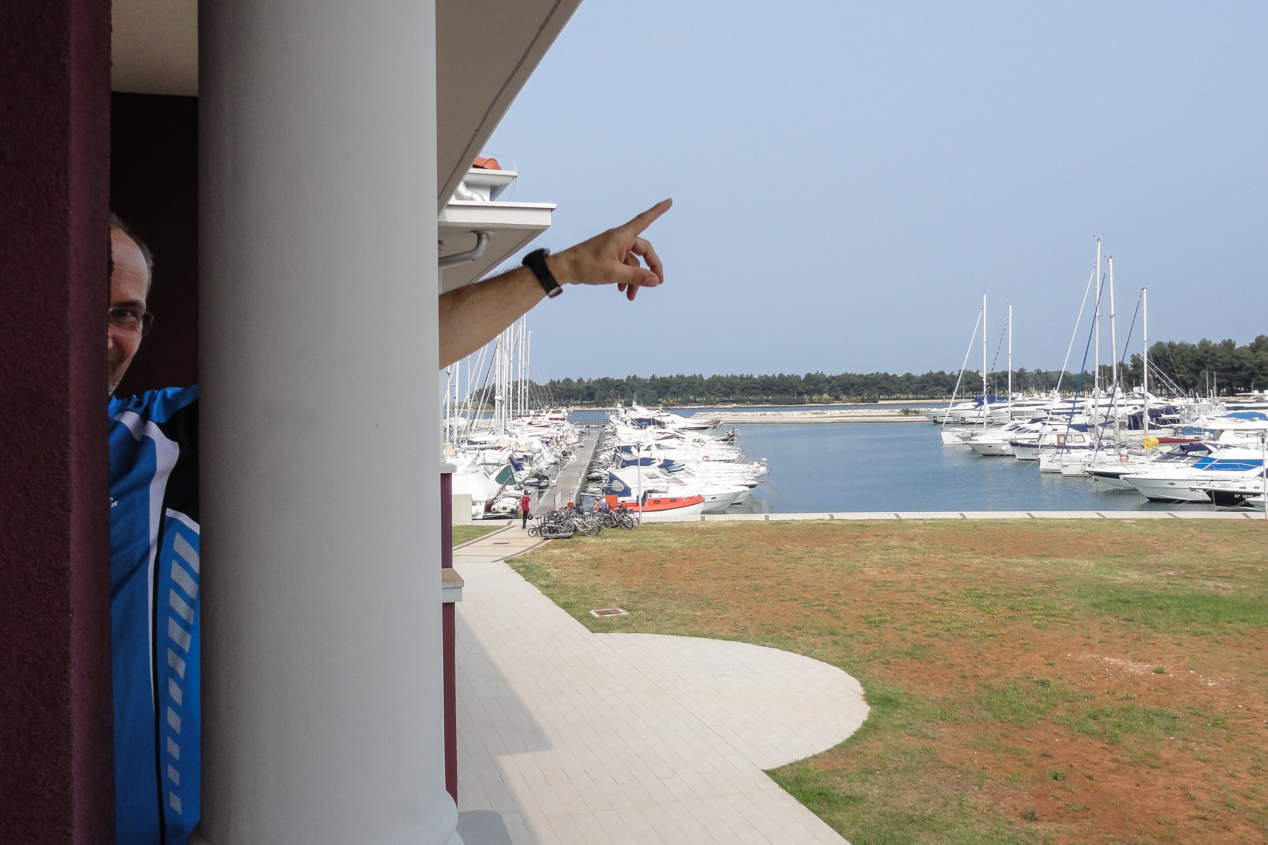 Blick aus dem Hotelfenster über die Marina Novigrad – letzter Morgen